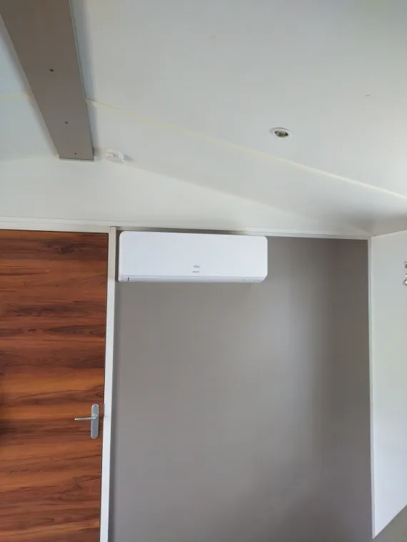 installation d'une cliatisation réversible dans un mobil-home 