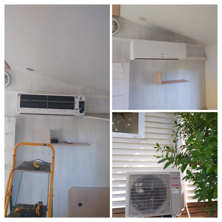 Installation et mise en service d'une climatisation réversible sur un mobil-home , Rang-du-Fliers, C2L Pompe à Chaleur et Climatisation