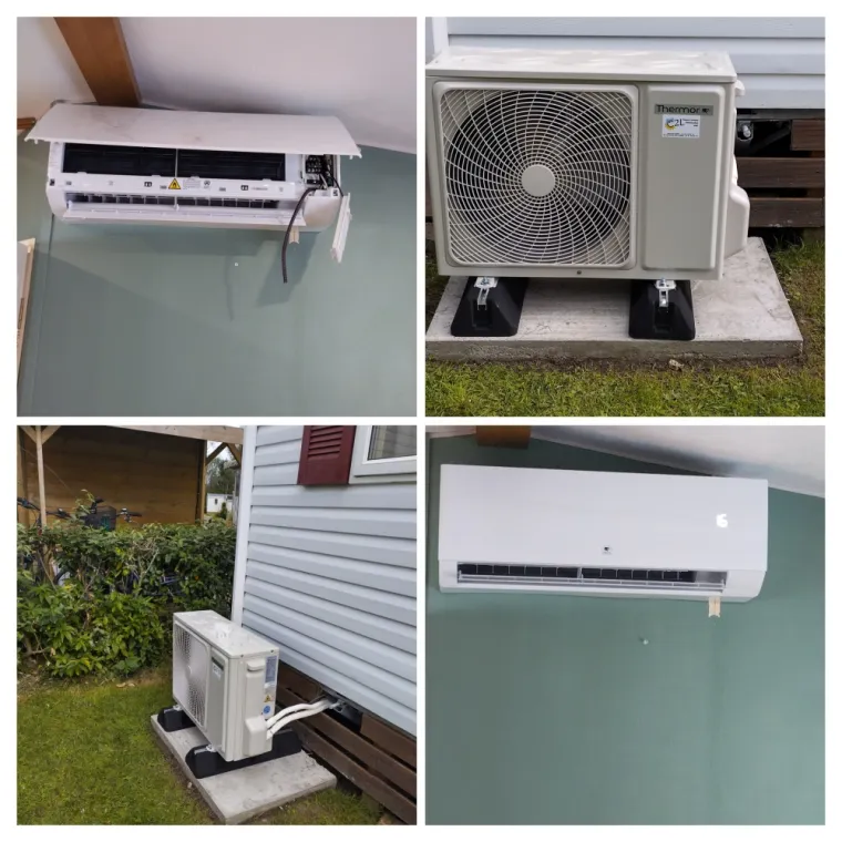 installation et mise en service mono-split THERMOR dans un mobil-home 