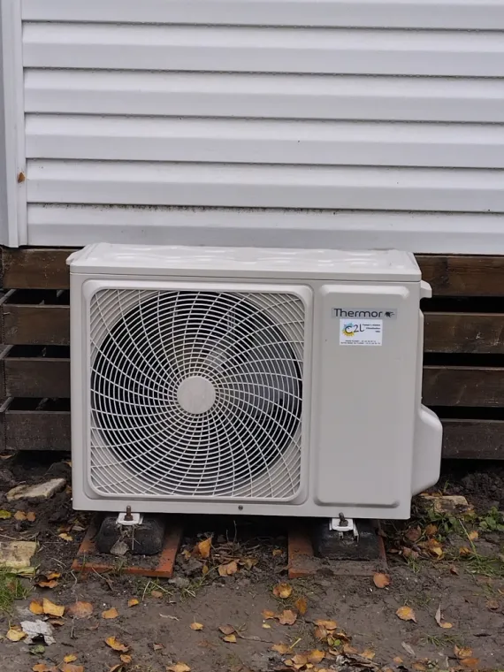 installation et mise en service d'un mono-split THERMOR pour un Mobil-home à VERTON, Rang-du-Fliers, C2L Pompe à Chaleur et Climatisation