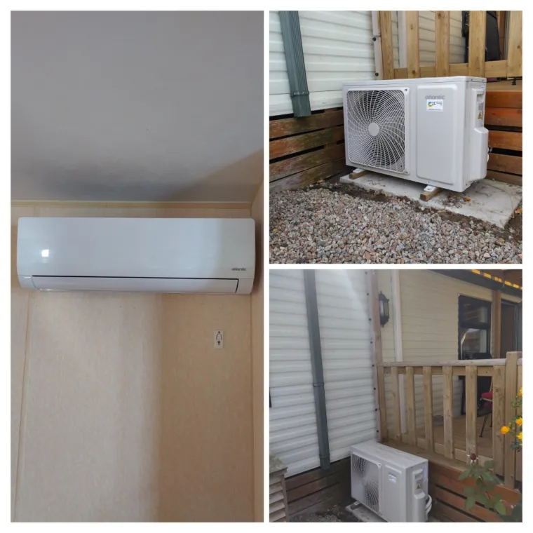 Installation et mise en service d'une climatisation réversible sur un mobile-home à CUCQ STELLA PLAGE, Rang-du-Fliers, C2L Pompe à Chaleur et Climatisation