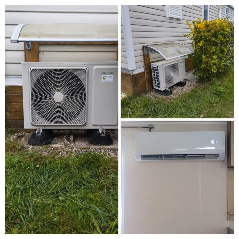 Installation et mise en service d'une climatisation réversible sur un mobile-home à Rang du Fliers, Rang-du-Fliers, C2L Pompe à Chaleur et Climatisation