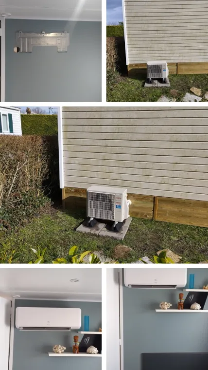 Installation et mise en service d'une climatisation réversible sur un mobile-home à LE TOUQUET, Rang-du-Fliers, C2L Pompe à Chaleur et Climatisation