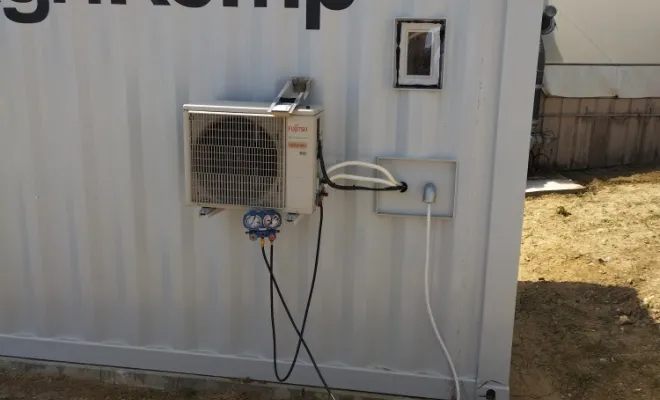 Mise en service d'un mono split ATLANTIC 3500 W KMCC dans un local technique à SAINT-CREPIN-IBOUVILLIERS, Rang-du-Fliers, C2L Pompe à Chaleur et Climatisation