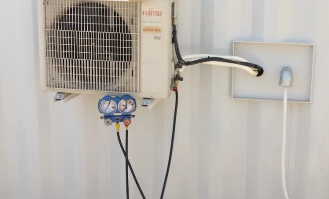 Mise en service d'un mono split ATLANTIC 3500 W KMCC dans un local technique à SAINT-CREPIN-IBOUVILLIERS, Rang-du-Fliers, C2L Pompe à Chaleur et Climatisation