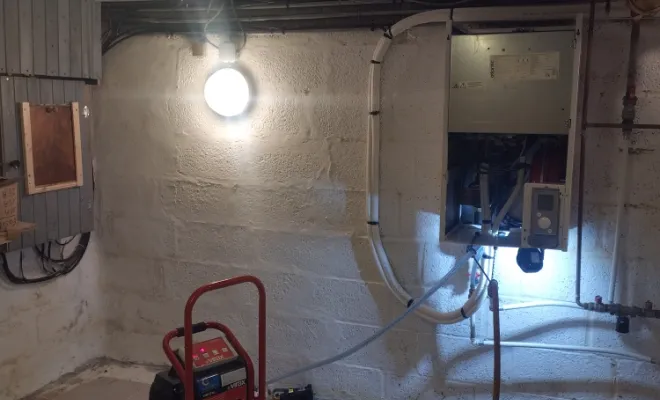 Désembouage d'un réseau de radiateur sur une pompe à chaleur air eau ATLANTIC à SORRUS, Rang-du-Fliers, C2L Pompe à Chaleur et Climatisation