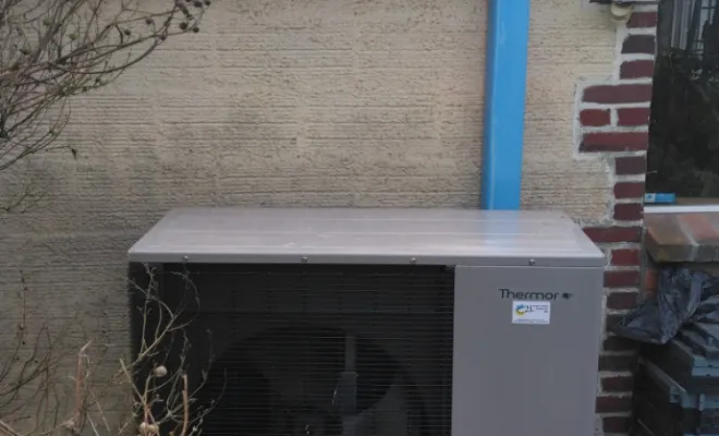 Remplacement d'une chaudière fioul par une Pompe à Chaleur air eau Aérolia 2 THERMOR 12Kw à FLEURY, Rang-du-Fliers, C2L Pompe à Chaleur et Climatisation