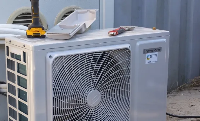 Installation et mise en service d'une climatisation réversible THERMOR dans un BUNGALOW , Rang-du-Fliers, C2L Pompe à Chaleur et Climatisation